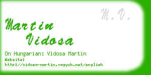 martin vidosa business card